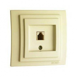 Розетка телефонная RJ11 Mono Electric Larissa 3 кат крем 103-171705-124