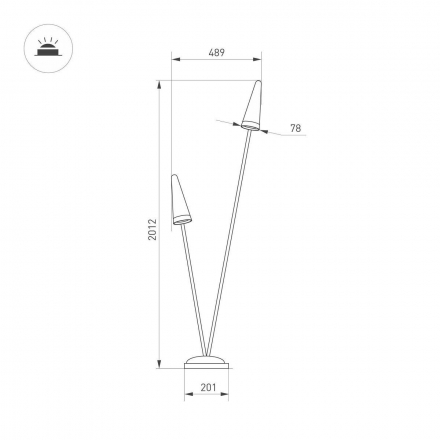 Уличный светодиодный светильник Arlight LGD-Cono-Boll-H2000-2x7W Warm3000 035394