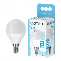 Лампа светодиодная Фотон E14 9W 4000K матовая 24015