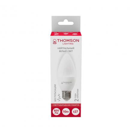 Лампа светодиодная Thomson E27 10W 4000K свеча матовая TH-B2024