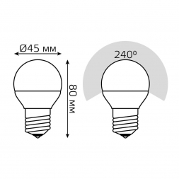 Лампа светодиодная диммируемая Gauss E27 7W 3000K матовая 105102107-D