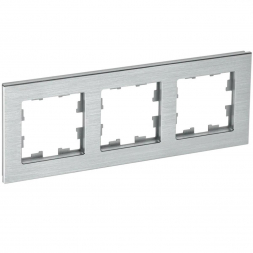 Рамка 3-постовая IEK Brite РУ-3-1-БрА алюминий BR-M32-M-K47