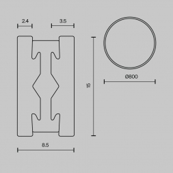 Шинопровод Maytoni Technical Flarity Busbar TRX154-R-D800-B