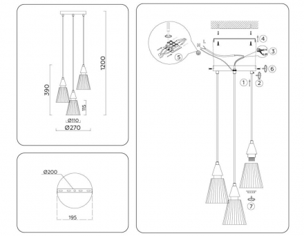 Подвесной светильник Ambrella light High Light LH58112