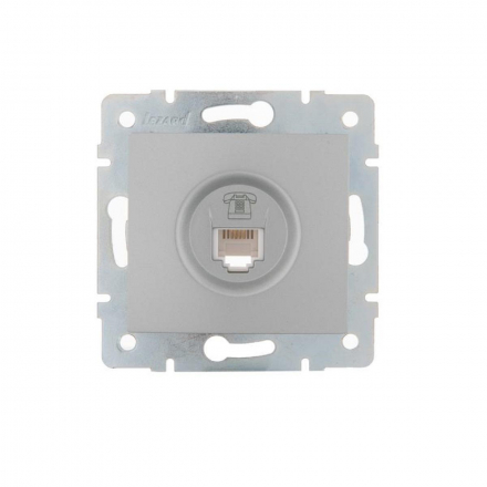 Розетка телефонная евро Lezard Karina серебро 707-4388-137