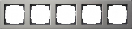 Рамка 5-постовая Gira E2 нержавеющая сталь 021533