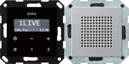 Радиоприемник RDS Gira System 55 с громкоговорителем алюминий 228026