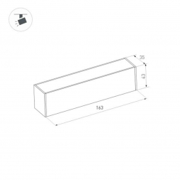 Коннектор прямой для магнитного шинопровода Arlight MAG-CON-45-I-POWER (WH) 034999