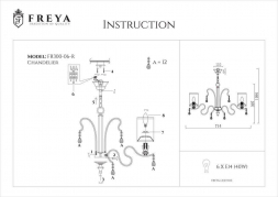 Подвесная люстра Freya Faust FR2300-PL-06-BZ