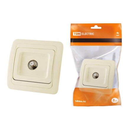 Розетка телевизионная SAT TDM Electric Валдай слоновая кость SQ1804-0140