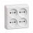 Розетка четырехместная 2P IEK Oktava белая ERO40-K01-10-DC