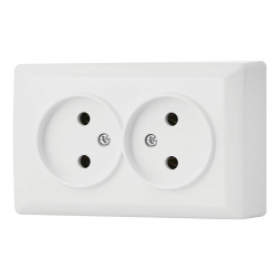 Розетка двойная 2P Vesta-Electric Mega белый FRZ00030201BEL