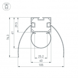 Профиль Arlight ARH-Power-W154-F-Comfort-2000 Anod 036343
