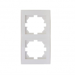 Рамка 2-ая вертикальная Lezard Rain белая 703-0202-152