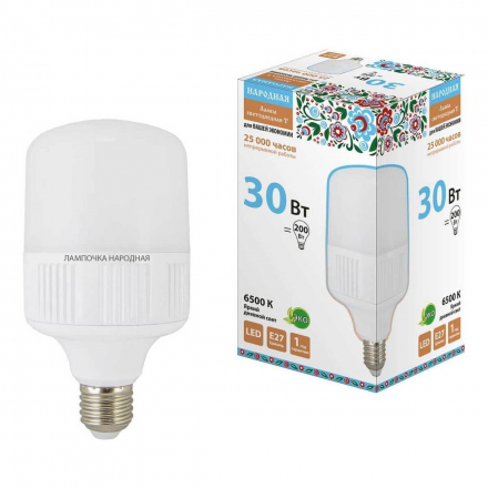 Лампа светодиодная TDM Electric Народная E27 30W 6500K матовая SQ0340-1578