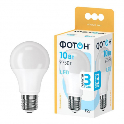 Лампа светодиодная Фотон E27 10W 3000K матовая 22804