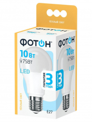 Лампа светодиодная Фотон E27 10W 3000K матовая 22804