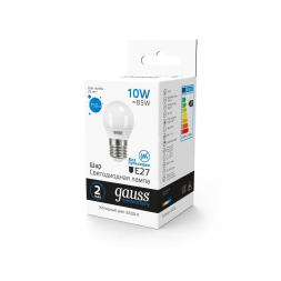 Лампа светодиодная Gauss E27 10W 6500K матовая 53230