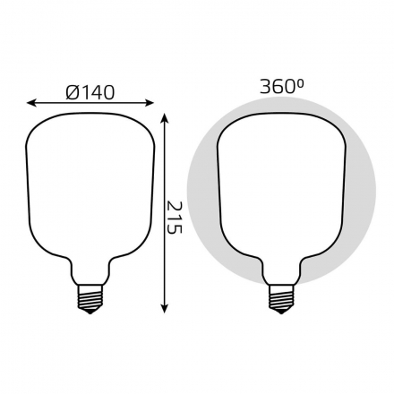Лампа светодиодная филаментная Gauss E27 9W 4100К матовая 1015802209