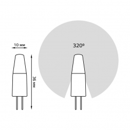 Лампа светодиодная Gauss G4 2W 4100K прозрачная 207707202