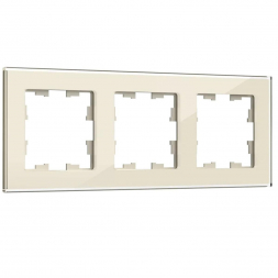 Рамка 3-постовая IEK Brite РУ-3-2-БрВа ваниль BR-M32-G-K10