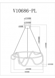 Подвесной светодиодный светильник Moderli True V10686-PL