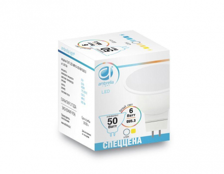 Лампа светодиодная Ambrella light GU5.3 6W 4200K белая 207764