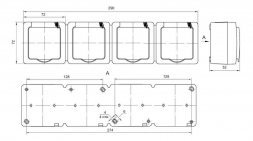 Розетка четырехместная 2P+PE IEK Germes Plus с крышкой дымчатый ERMP42-K03-16-54-EC
