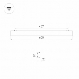 Подвесной светодиодный светильник Arlight Alt-Lineair-Flat-Updown-Dim-S2094-600-25W Warm3000 031527