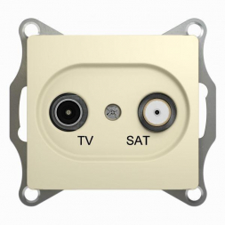 Розетка телевизионная TV/SAT оконечная Schneider Electric Glossa бежевая GSL000297