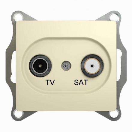 Розетка телевизионная TV/SAT оконечная Schneider Electric Glossa бежевая GSL000297