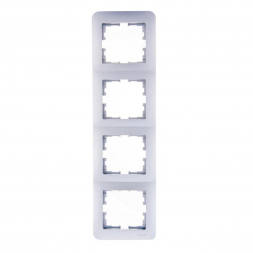 Рамка 4-ая вертикальная Lezard Karina Life серебро 708-4300-154