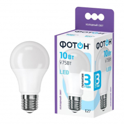 Лампа светодиодная Фотон E27 10W 6500K матовая 23392