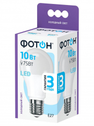 Лампа светодиодная Фотон E27 10W 6500K матовая 23392