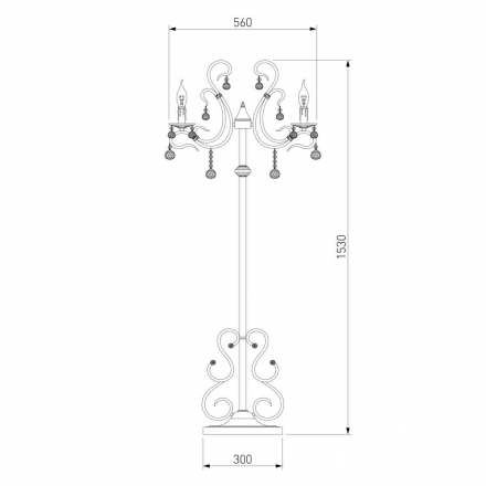 Торшер Eurosvet 12505/3F античная бронза Strotskis