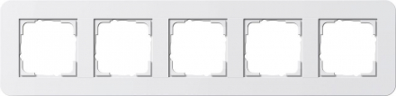 Рамка 5-постовая Gira E3 белый глянцевый 0215410