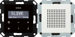 Радиоприемник RDS Gira System 55 с громкоговорителем чисто-белый глянцевый 228003