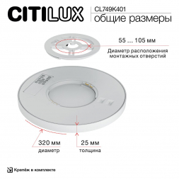 Потолочный светодиодный светильник Citilux Norma CL749K401