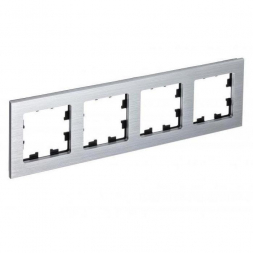 Рамка 4-постовая Schneider Electric AtlasDesign Nature серебро ATN312104