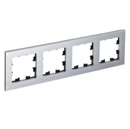 Рамка 4-постовая Schneider Electric AtlasDesign Nature серебро ATN312104
