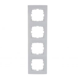 Рамка 4-ая вертикальная Lezard Karina белая 707-0200-154