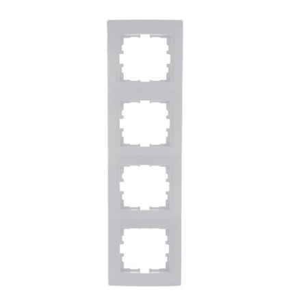 Рамка 4-ая вертикальная Lezard Karina белая 707-0200-154