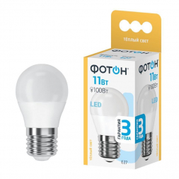 Лампа светодиодная Фотон E27 11W 3000K матовая 24007