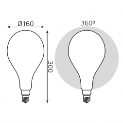 Лампа светодиодная филаментная диммируемая Gauss E27 10W 4100К матовая 179202210-D