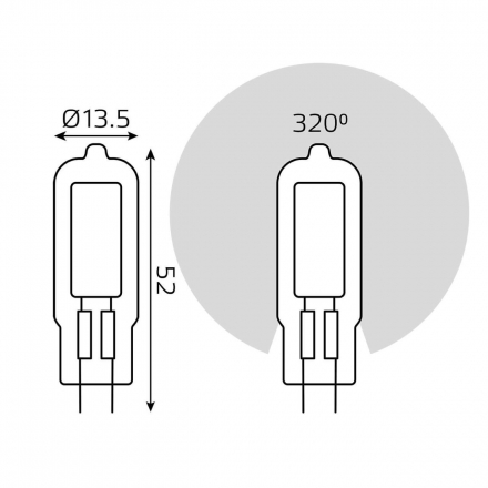 Лампа светодиодная Gauss G4 3.5W 4100K прозрачная 107807203