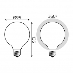 Лампа светодиодная филаментная диммируемая Gauss E27 10W 4100К матовая 189202210-D