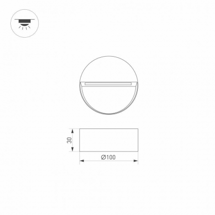 Уличный настенный светодиодный светильник Arlight LGD-Trace-R100-4W Warm3000 029959