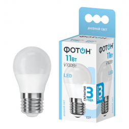 Лампа светодиодная Фотон E27 11W 4000K матовая 24008