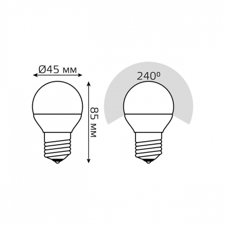Лампа светодиодная Gauss E27 12W 6500K матовая 53232