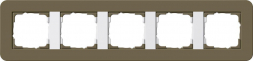Рамка 5-постовая Gira E3 дымчатый/белый глянцевый 0215416